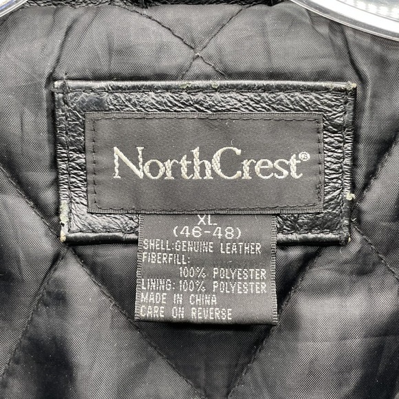 Vintage Northcrest 100% Leather Bomber Jacket Men XL Insulated Flight Streetwear - Picture 3 of 10